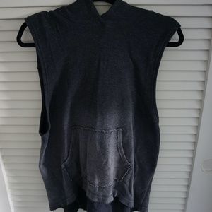 Gray washed Free People sleeveless hoodie